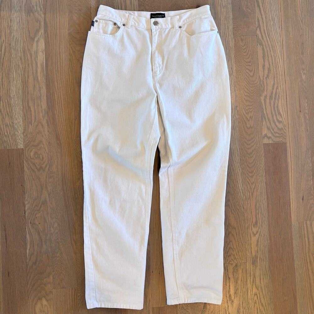 VTG 90s Ralph Lauren Jeans Co. Straight Leg Jeans White High Waist Women Size 12 - Picture 2 of 10